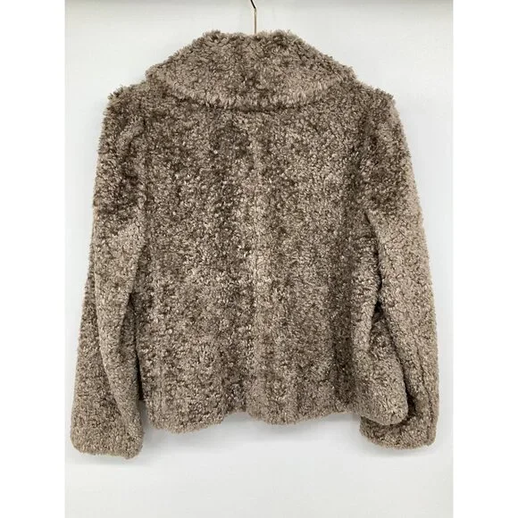 Marc by Marc Jacobs Faux Fur Short Brown Snap Front Coat, size Small - Picture 7 of 9